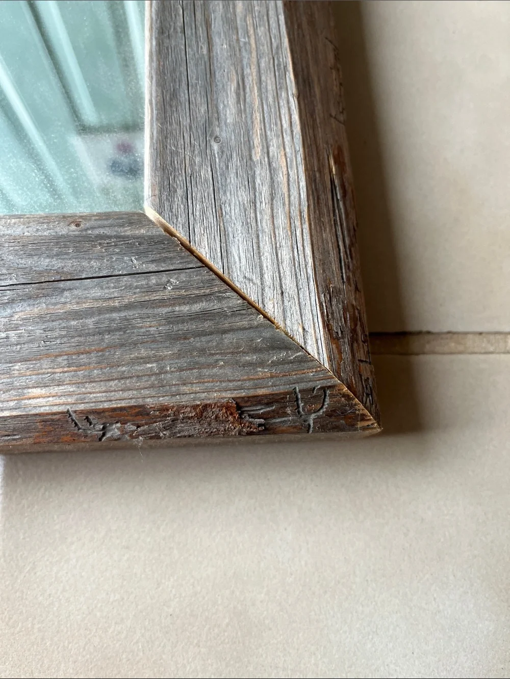 Rustic Reclaimed Wood Framed Mirror - Weathered Gray